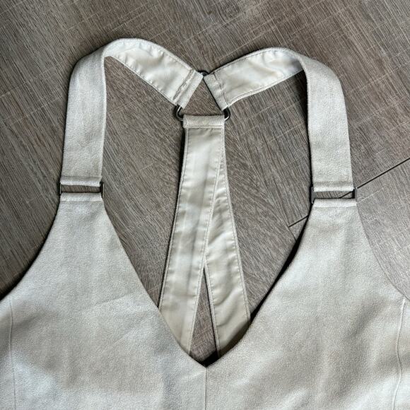 BCBG MAXAZRIA Cream Charlotte Faux Suede Strappy Tank Top Women’s - Picture 5 of 13